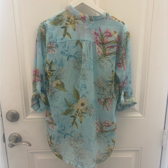 Kut from the Kloth Jasmine Chiffon Button-Up Shirt M - Picture 8 of 11